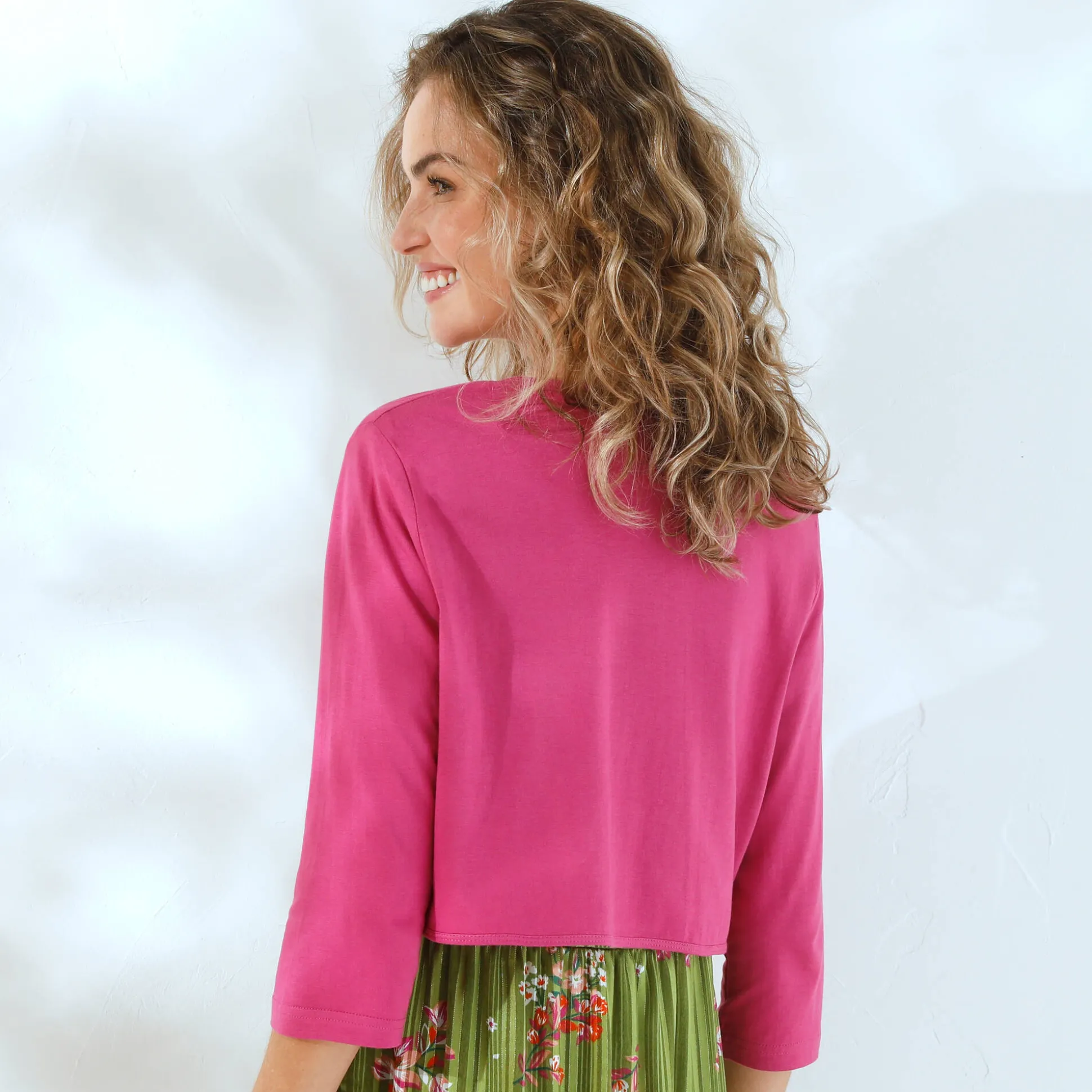 Effen bolero met 3/4-mouwen