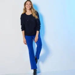 Effen bootcut legging, elastische taille
