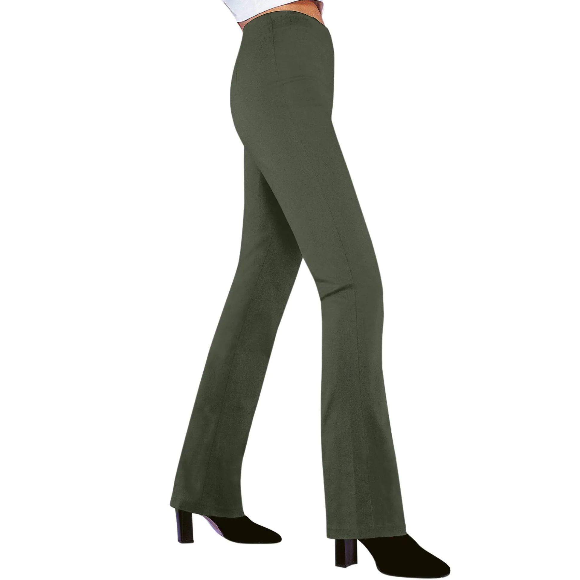 Effen bootcut legging, elastische taille