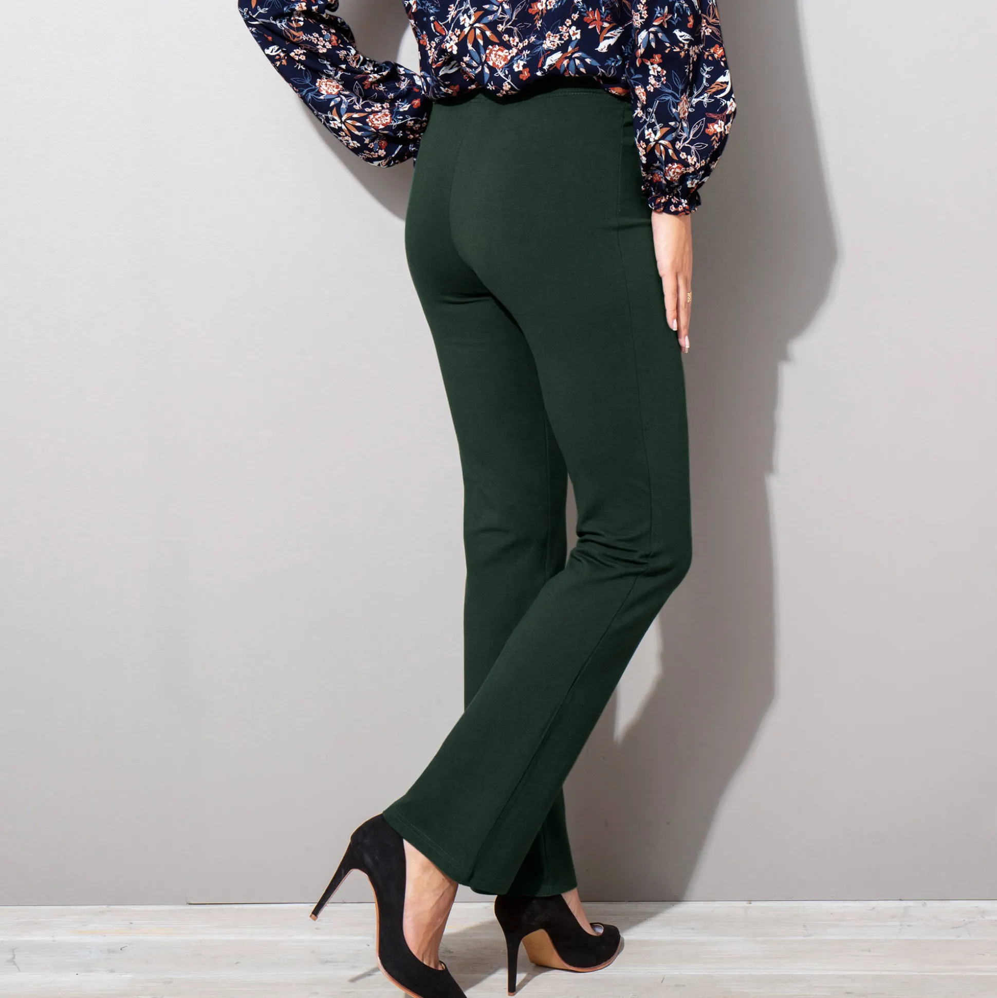 Effen bootcut legging, elastische taille