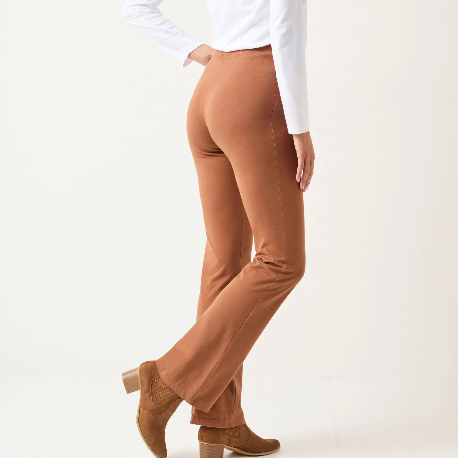Effen bootcut legging, elastische taille
