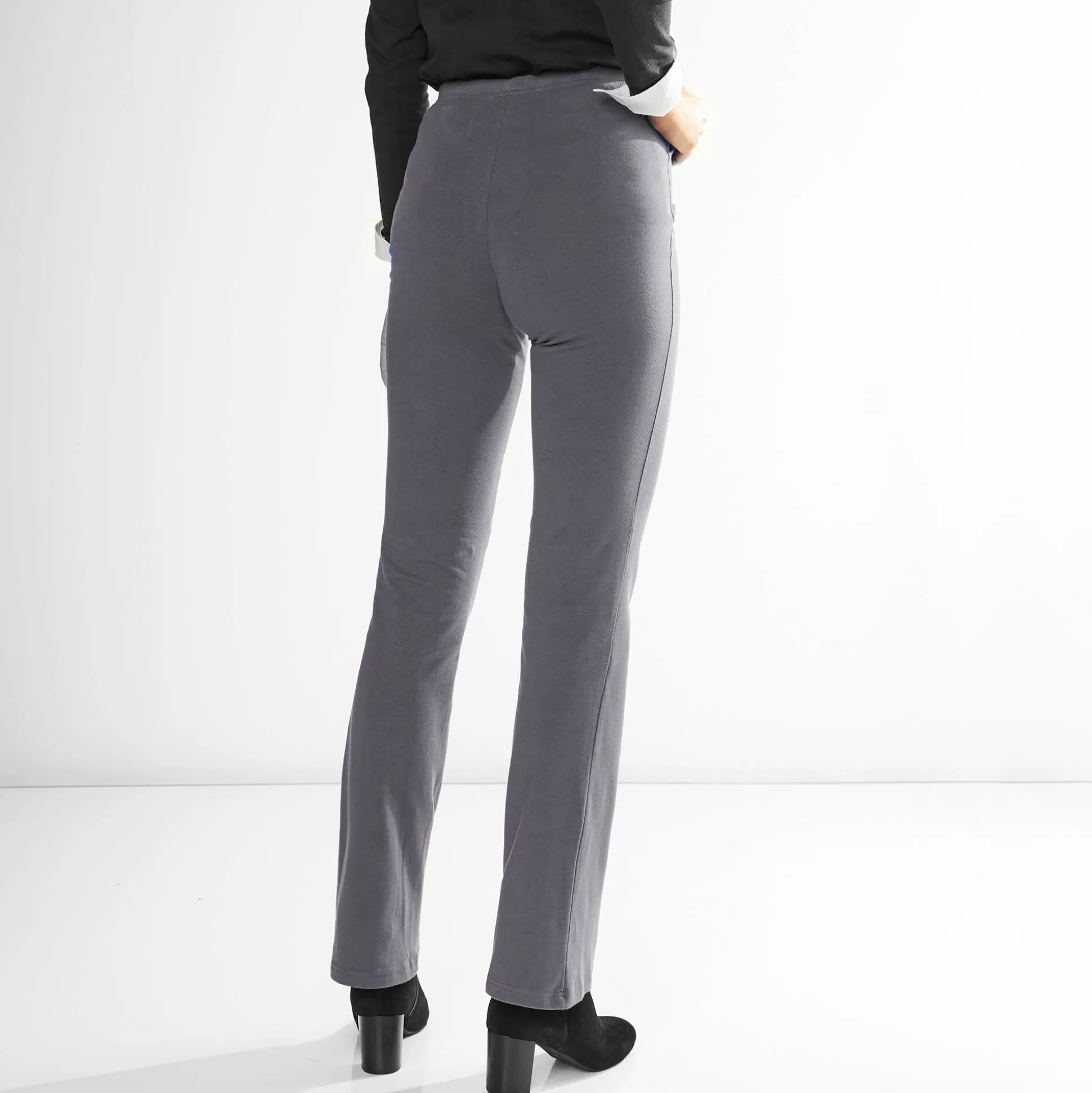 Effen bootcut legging, elastische taille