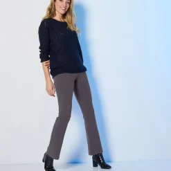 Effen bootcut legging, elastische taille
