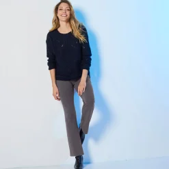 Effen bootcut legging, elastische taille