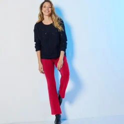 Effen bootcut legging, elastische taille