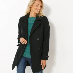 Effen cabanmantel met knoopsluiting
