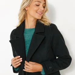Effen cabanmantel met knoopsluiting