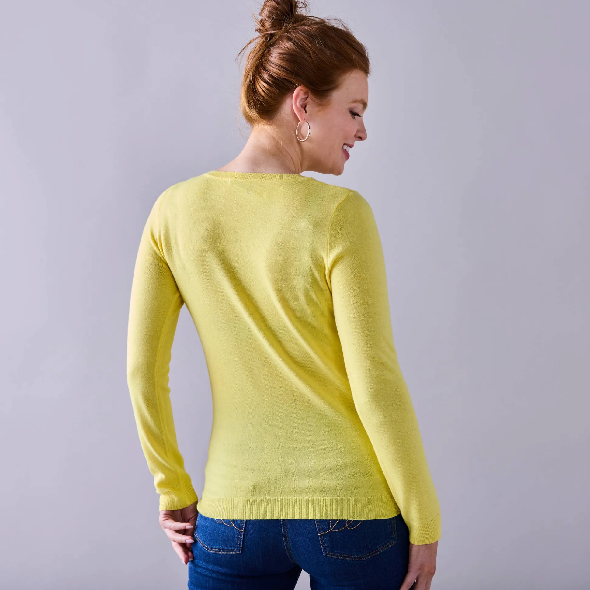 Effen cardigan met kasjmiertouch