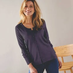 Effen cardigan met kasjmiertouch