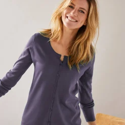 Effen cardigan met kasjmiertouch