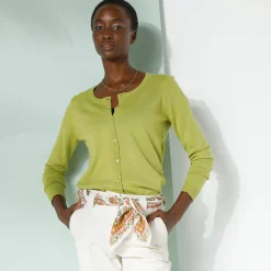 Effen cardigan met kasjmiertouch