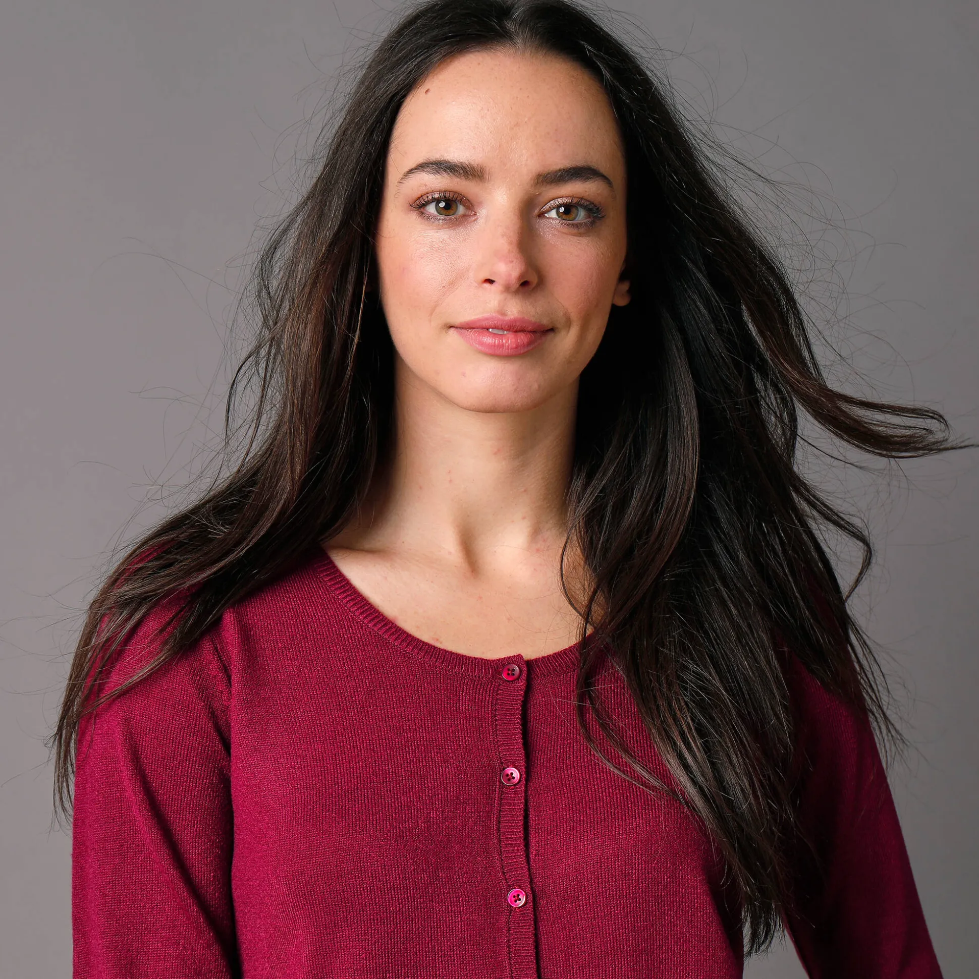 Effen cardigan met kasjmiertouch