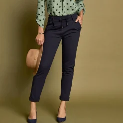 Effen chino broek, milanotricot