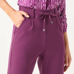 Effen chino broek, milanotricot