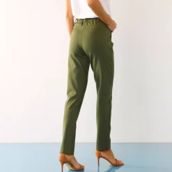 Effen chino broek, milanotricot