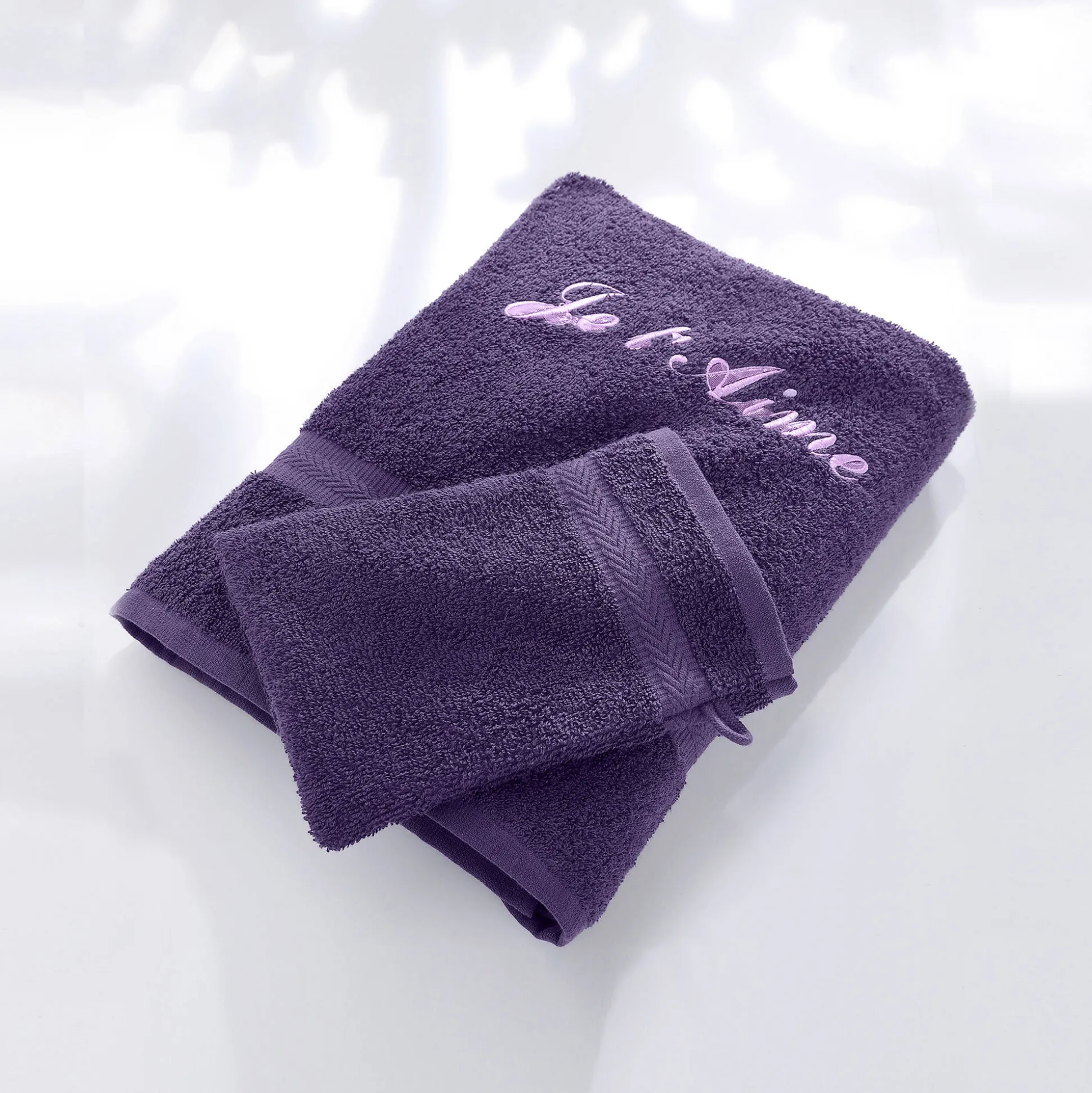 Effen handdoek, zacht comfort, personaliseerbaar