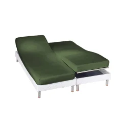 Effen hoeslaken in polyester-katoen voor gelede bedbodems, hoeken van 26 cm