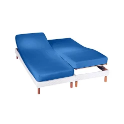 Effen hoeslaken in polyester-katoen voor gelede bedbodems, hoeken van 26 cm