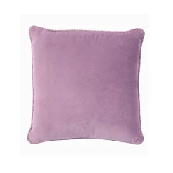 Effen kussen in velours met fantasieafwerking