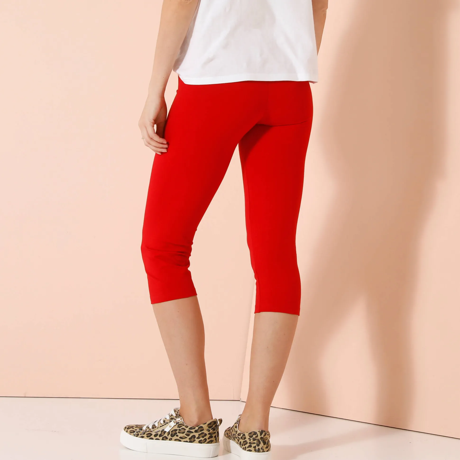 Effen 3/4-legging in stretchtricot