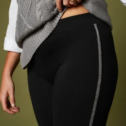 Effen legging met glanzende baan