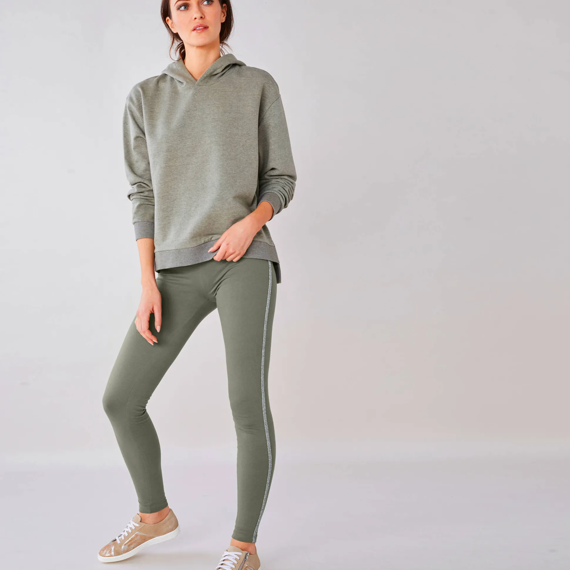 Effen legging met glanzende baan