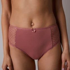 Effen maxibroekje in katoen en kant met bloemenprint Tropea - set van 4