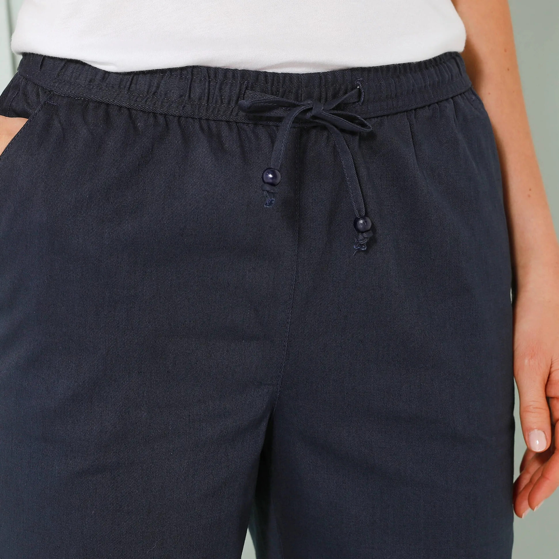 Effen mom fit 7/8-broek, katoen
