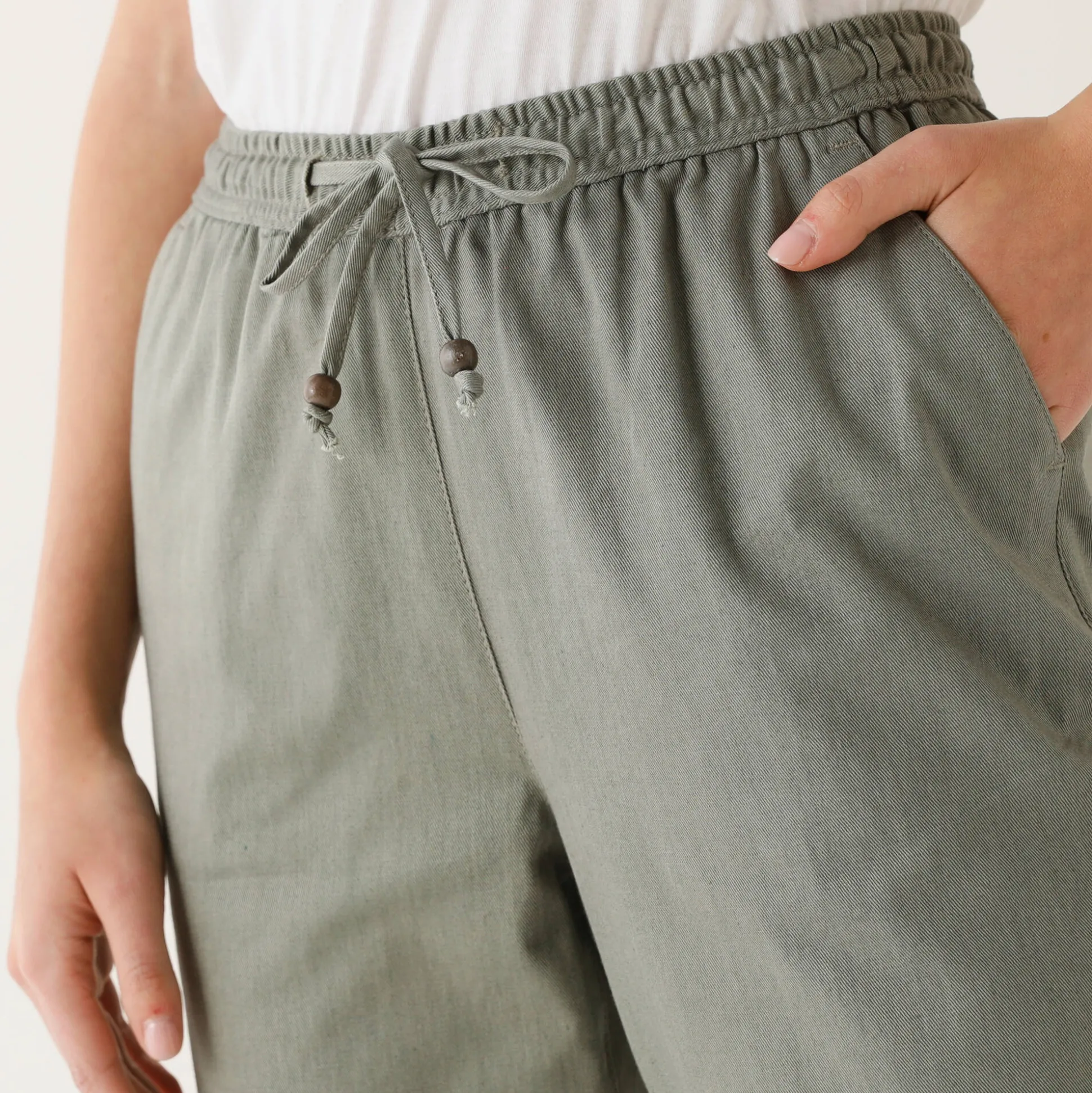 Effen mom fit 7/8-broek, katoen