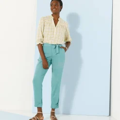 Effen, nauwsluitende broek met 7/8-model, soepel materiaal