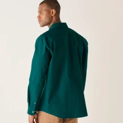 Effen Oxford-hemd met knoopsluiting en lange mouwen