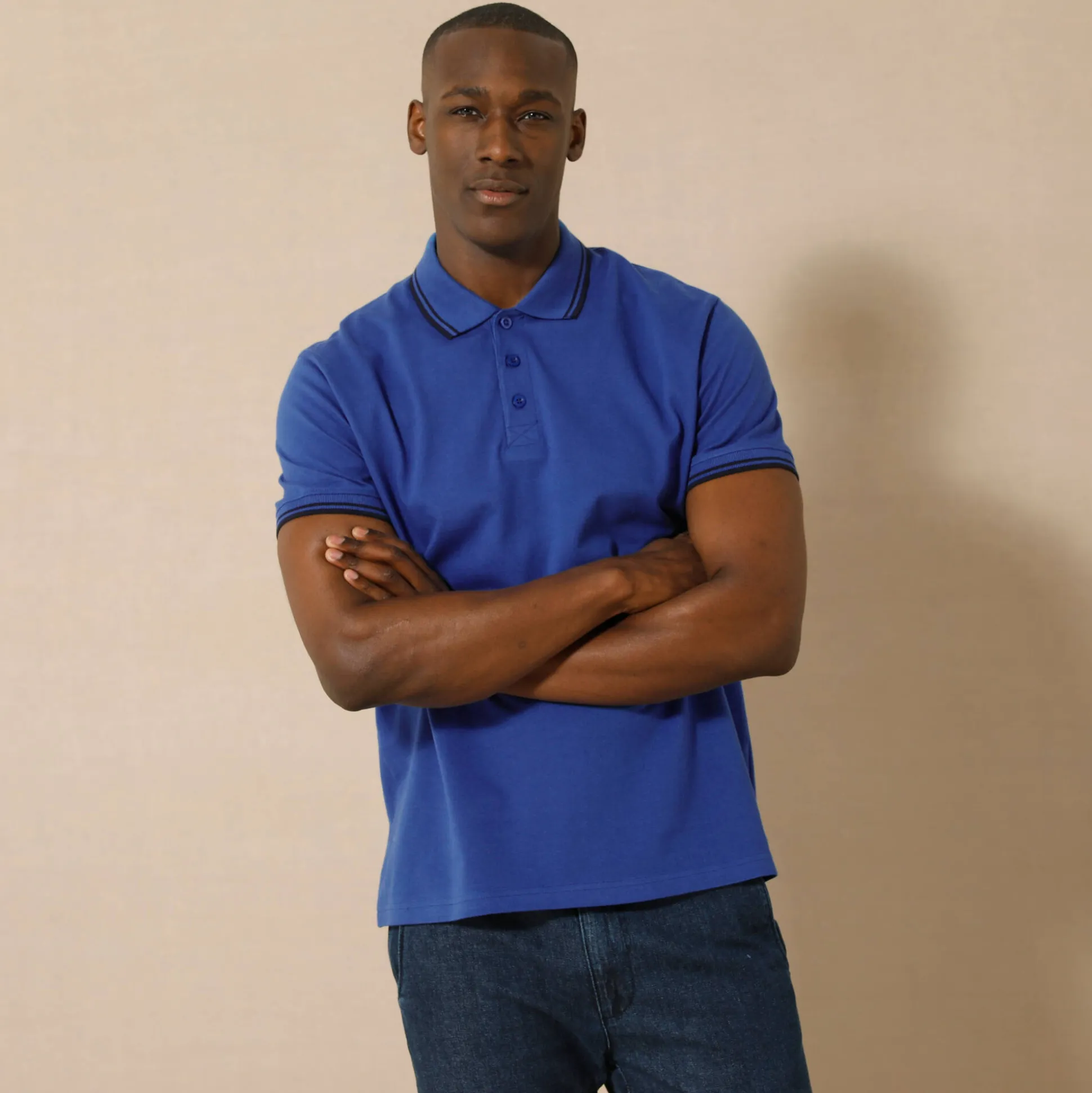 Effen polo in piquétricot met korte mouwen