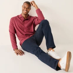 Effen polo in piquétricot met lange mouwen