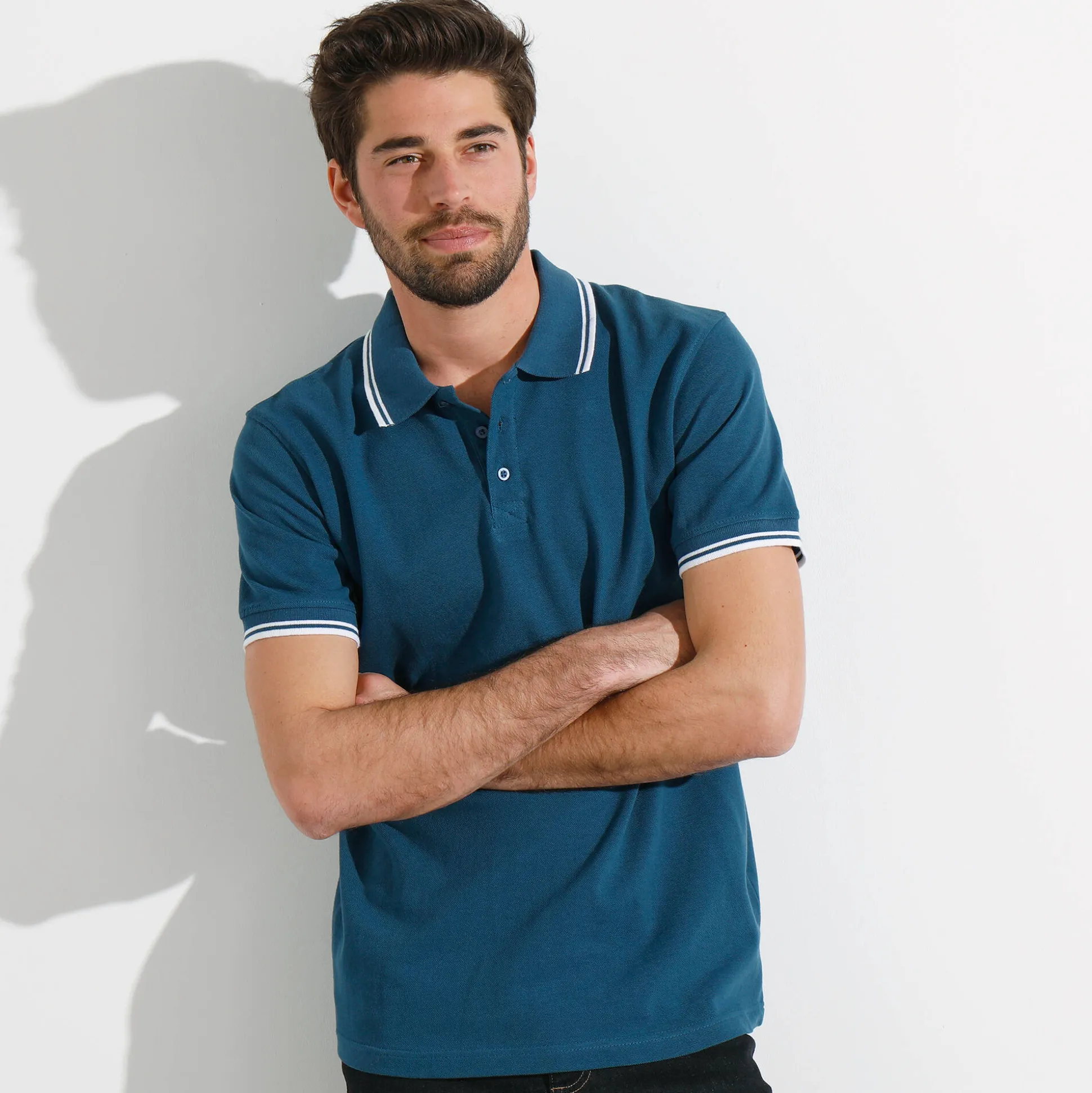 Effen polo in piquétricot met korte mouwen