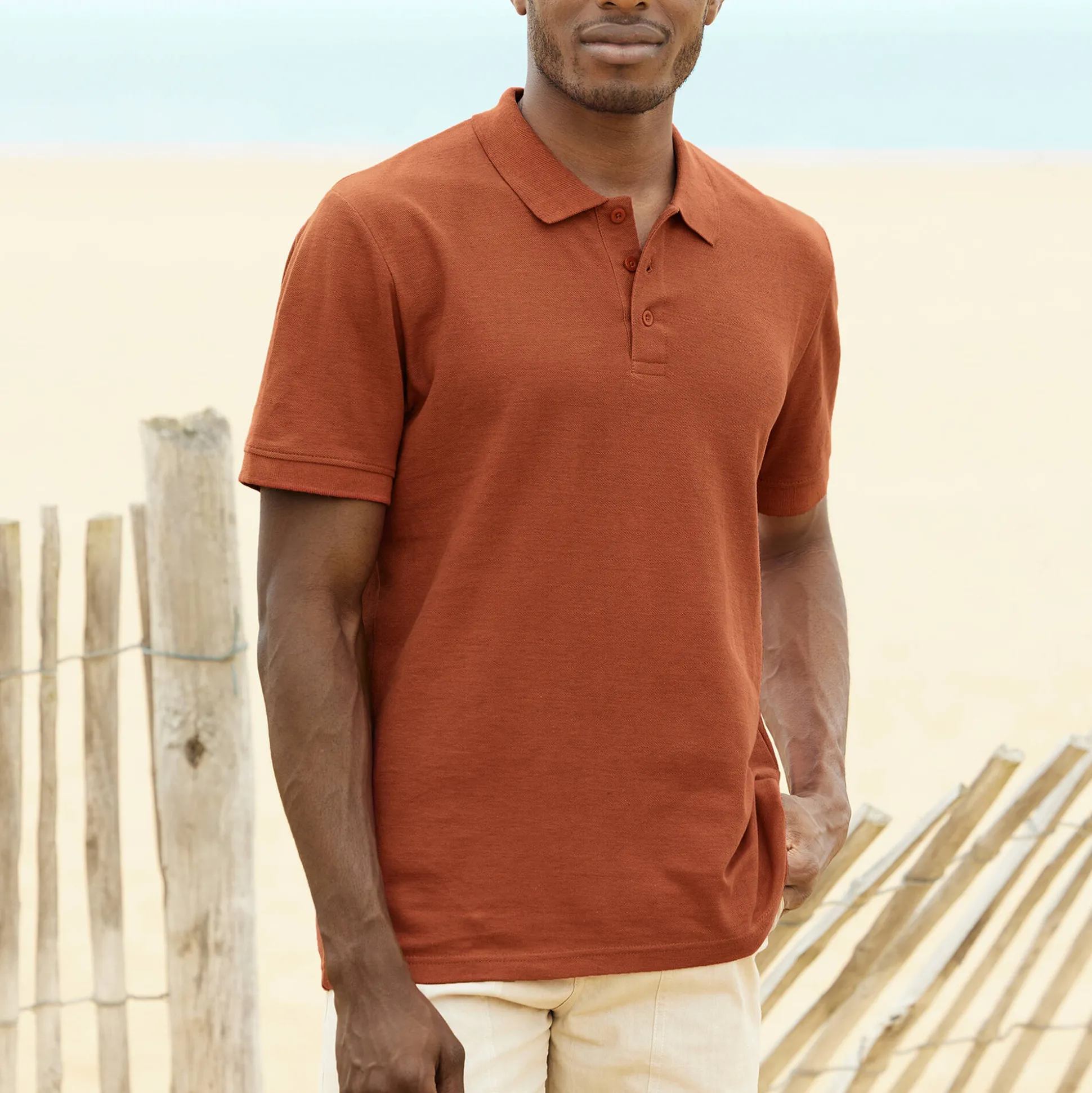 Effen polo in piquétricot met korte mouwen