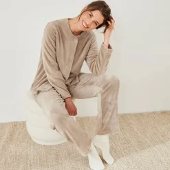 Effen pyjama in fleece