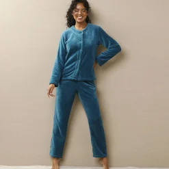 Effen pyjama in fleece