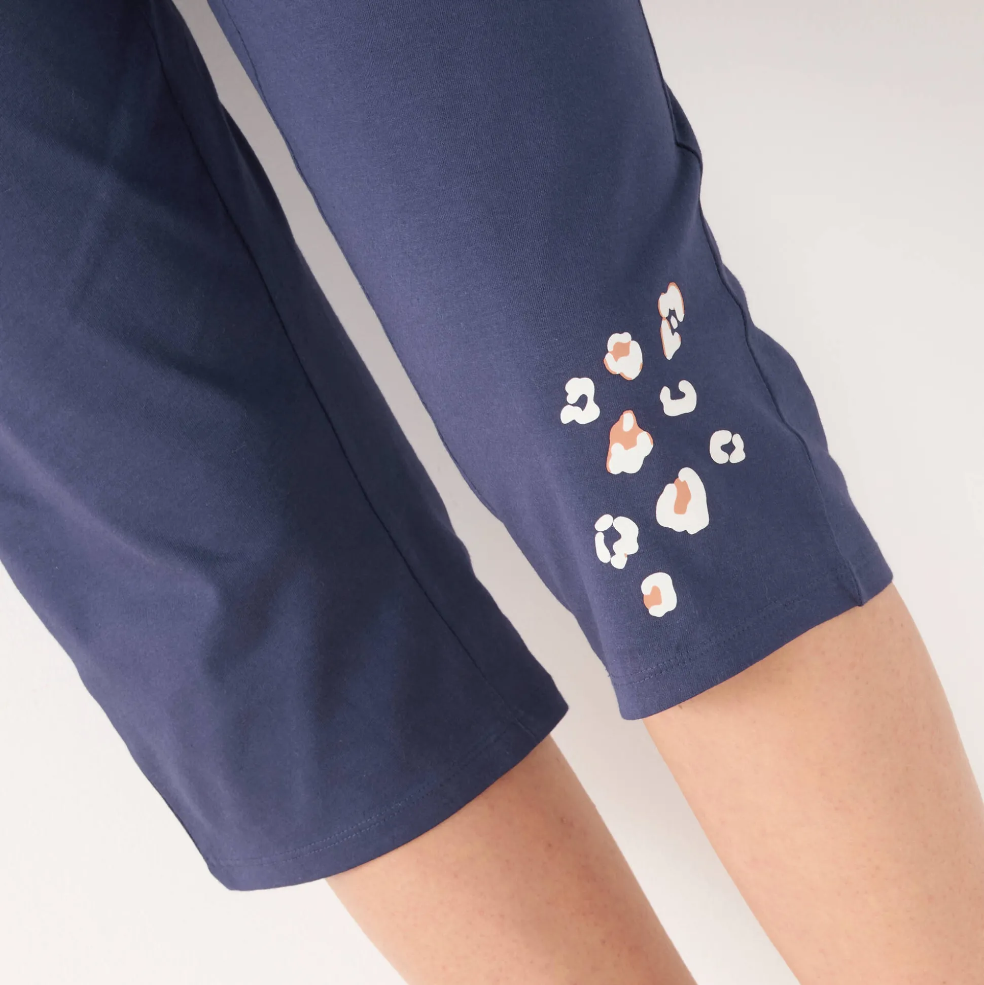 Effen 3/4-pyjamabroek met geplaatste print "Beautiful"
