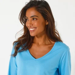 Effen pyjamashirt met lange mouwen