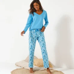 Effen pyjamashirt met lange mouwen