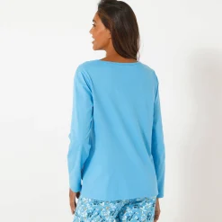 Effen pyjamashirt met lange mouwen