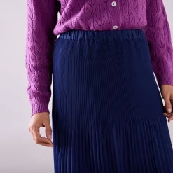 Effen rok in plissévoile, gerecycleerd polyester(**) - grote lengte
