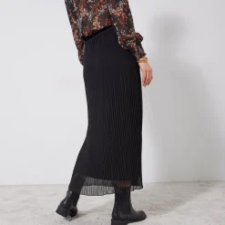Effen rok in plissévoile, gerecycleerd polyester(**) - grote lengte
