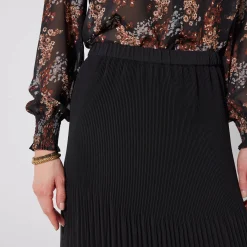 Effen rok in plissévoile, gerecycleerd polyester(**) - grote lengte