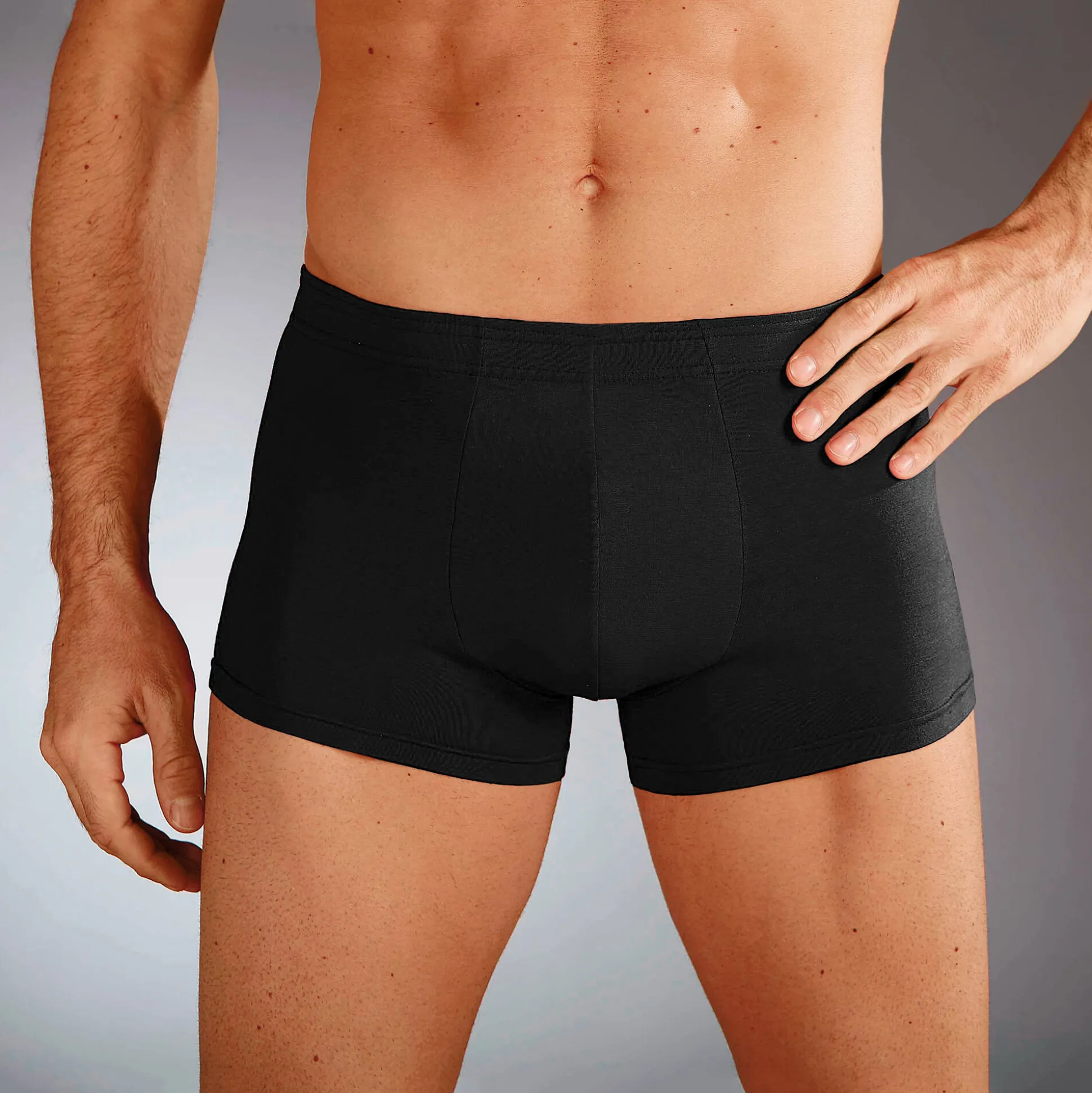 Effen shorty met elastische, overtrokken tailleband - set van 5
