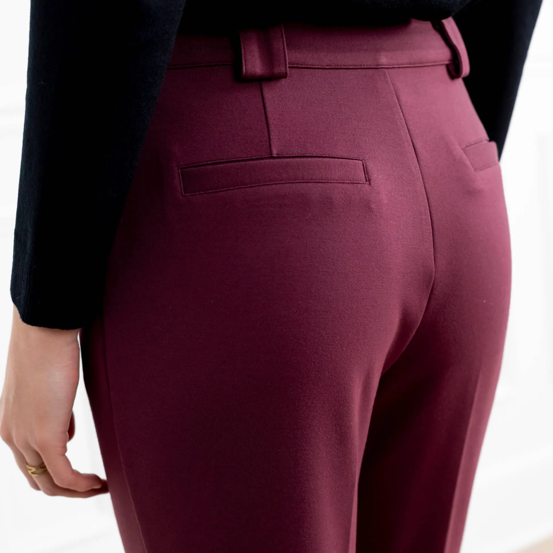 Effen slimbroek, milanotricot
