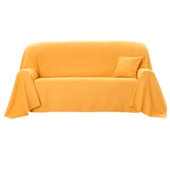 Effen sprei in zeildoekstof