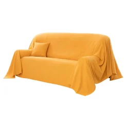 Effen sprei in zeildoekstof