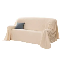 Effen sprei in zeildoekstof