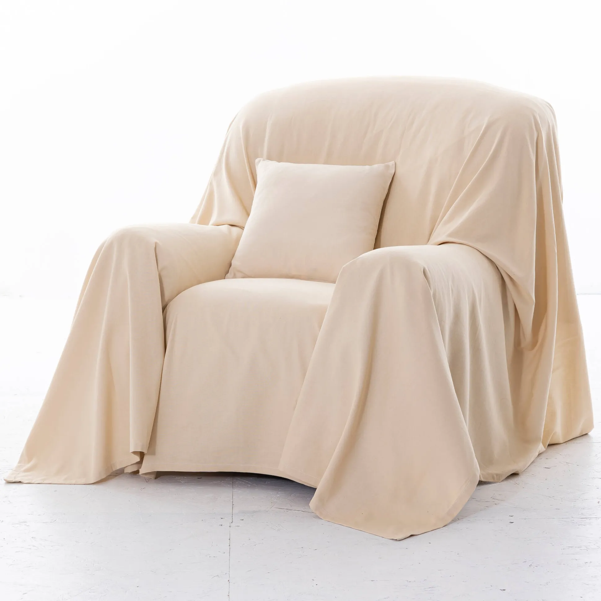 Effen sprei in zeildoekstof